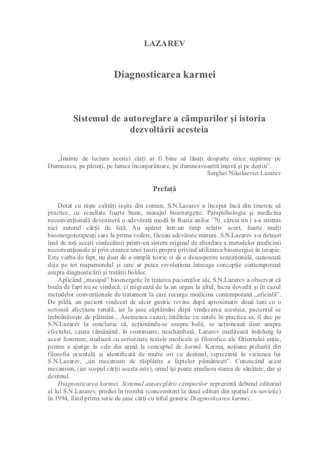 cauzele spirituale ale bolilor lazarev